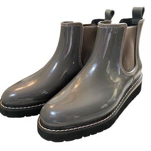 👍🥳 COUGAR  KENSINGTON GREY-BROWN PATENT EUC ANKLE BOOTS (6)